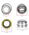2 Set Fits 1" 2000 Lbs Axles Trailer Wheel Hub Bearings Kit, L44643 L44610 Bearings, 12192TB Seal OD 1.980"，Dust Cover and Cotter Pin