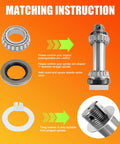 Diagram showing components of Trailer Hub Bearing Kit For 1 Inch Spindle Trailers With D Type Axles BT9 EZ Lube L44643 L44610.