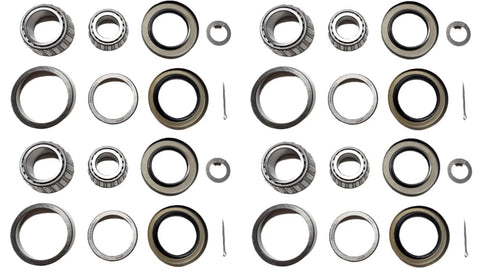 Set Of 4 Trailer Hub Wheel Bearing Kit For 7000 Lb Tandem Axles Includes 25580 Inner Bearing Cones, 25520 Inner Races, 14125A Outer Cones