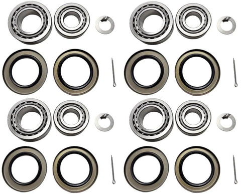 Set Of 4 Trailer Hub Wheel Bearing Kit For 7000 Lb Tandem Axles Includes 25580 Inner Bearing Cones, 25520 Inner Races