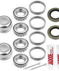 Trailer Hub Bearing Kit For L44643 L44610 With 12192TB Seals Dust Covers And Cotter Pins Two Pack Includes Outer Bearings And Races