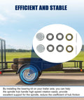 Trailer Hub Bearings Kit For One Inch 2000 Lb Trailer Axles L44643 L44610 Bearings With 12192TB Seals Dust Covers And Cotter Pins displayed.