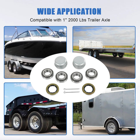 Trailer Hub Bearings Kit For One Inch 2000 Lb Trailer Axles L44643 L44610 Bearings With 12192TB Seals Dust Covers And Cotter Pins with various trailer types