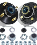 Pre Lubricated Trailer Hub Kit For 2000 Lb Axles, 4 On 4 In Bolt Pattern, 1 In BT8 Straight Spindle, EZ Lube Bearings And Grease Seal