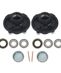 Heavy Duty Galvanized Trailer Hub Kit Replacement For Five On Four Point Five Inch Spindle 3500 Lbs 84 Bolt On Replacement With Wheel Bearing Kit And Rubber Stopper Dust Cap Six Pieces Set Durable Iron Construction components.