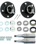 Trailer Hub Kit With 5 Bolt Circle 2 Pack Tapered Spindle From 1 3 8 To 1 1 16 Inch Includes Outer Bearing L44649 10