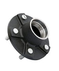 Trailer Hub Kit With 5 Bolt Circle 2 Pack Tapered Spindle From 1 3 8 To 1 1 16 Inch Includes Outer Bearing L44649 10 And Inner Bearing L68149 11 Seal Dust Cap Lug Nuts And All Hardware For Easy Install No Hassle, close-up view of hub with 5-bolt circle.