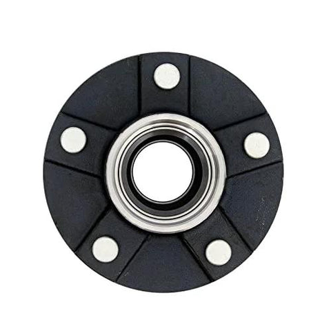 Front view of Trailer Hub Kit With 5 Bolt Circle 2 Pack Tapered Spindle From 1 3 8 To 1 1 16 Inch Includes Outer Bearing L44649 10