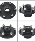 Durable 6-Lug 5.5 Inch Trailer Hub Kit For 3500 Lb Square 84 Spindle With Bearings And Seals RV Camper Trailer Replacement Hub High-Strength Construction For Long Life Includes Two Sets And Ready To Install Right Away.