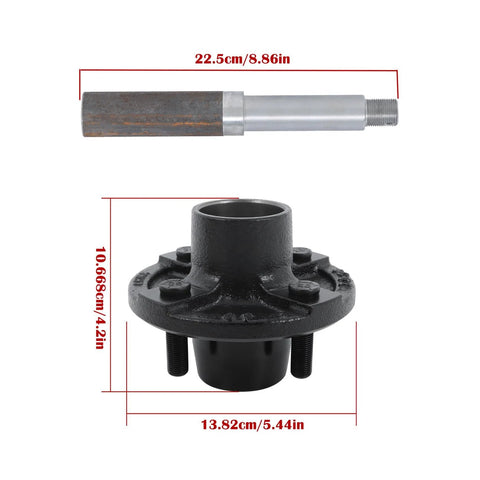 Set Of Four Trailer Hub Kit For BT8 Spindle With 4 On 4 Inch And 1 Inch Round Hubs And Bearing Kit Marine Grade Stainless Steel Built Tough
