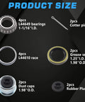 Trailer Hub Bearings Kit For One And One Sixteenth Inch Straight Axles 2000 To 2200 Lbs EZ Lube Spindle components labeled