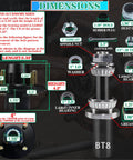 Diagram of Pre Lubricated Trailer Hub Kit For 2000 Lb Axles, 4 On 4 In Bolt Pattern, 1 In BT8 Straight Spindle, EZ Lube Bearings And Grease Seal, L44643 Inner And Outer Bearings, 4 Lug Idler Hub Wheel Hubs Kit with labeled dimensions and parts.