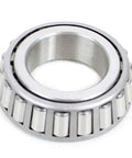 Close-up of a metal bearing used in 5 Hole Idler Hub 4.5 Inch Bolt Circle For 2000 Lb Axles Beefed Up BT8 Spindle 1 Inch Bore Uses L44643 Bearings TruRyde