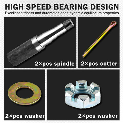 Durable 5 On 5 Inch Trailer Hub And Spindle Assembly Kit With Round 84 Axle Spindle And Bearings For 3500 Lbs Axles parts