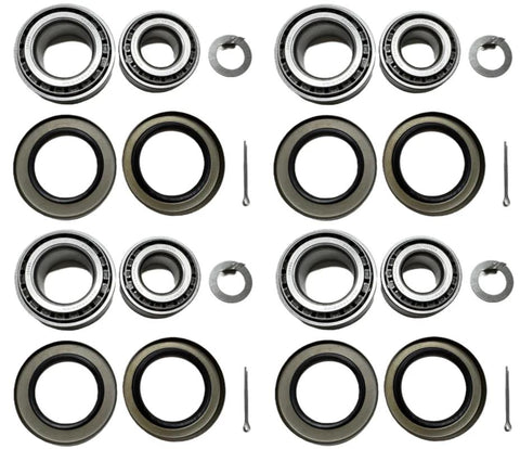 Set Of 4 Trailer Hub Wheel Bearing Kit For 7000 Lb Tandem Axles Includes 25580 Inner Bearing Cones, 25520 Inner Races, and seals