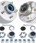 2 Pack 3500 Lb Pre Lubricated Trailer Idler Hub Kit 5 On 4.5 Inch For 1-1/16 To 1-3/8 Inch Tapered Spindle EZ Lube With L44649 L68149 Bearings And Grease Seal OZISENS close-up