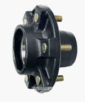 Close-up of Set Of 2 Trailer Idler Hub Kits 6 On 5.5 Inch Bolt Pattern For 5200 To 6000 Lbs Axles With 2 Inner And 2 Outer Cone Bearings