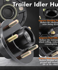 Two Pack Preassembled Trailer Idler Hub Kit Set For 3500 Pound Axles Five On Four Point Five Bolt Pattern L44649 And L68149 Bearings