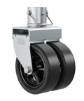 2,500 Lbs Dual 6 Inch Trailer Jack Swivel Caster With Upgraded Spoked Wheels And Reinforced Bracket Fits 2 Inch Jack Tubes