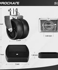 Dual 6 Inch Trailer Jack Wheel Swivel Caster Replacement With Rubber Wheel Chock, 2000 Lbs Capacity, Pin Included