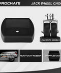 Dual 6 Inch Trailer Jack Wheel Swivel Caster Replacement With Rubber Wheel Chock, 2000 Lbs Capacity, Pin Included