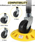 Trailer Jack Wheel Dock With Rope Handle that keeps your trailer from wobbling for single 6 inch 8 inch and dual casters.