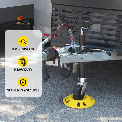 Trailer Jack Wheel Dock With Rope Handle That Keeps Your Trailer From Wobbling For Single 6 Inch 8 Inch And Dual 6 Inch Casters
