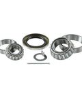 All-In-One Trailer Bearing Replacement Kit For 6000-Lb Axle Hubs With Inner And Outer Bearing Cones And Races, 2.25 In Inner Diameter Double Lip Grease Seal, 1.75 In Cotter Pin, And 1.5 In Tang Spindle Washer By Lippert.