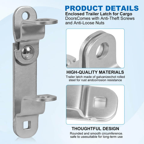 Heavy Duty Cargo Trailer Door Hasps With Buckles For Secure Enclosed Trailer Latches Durable 14 Gauge Steel Construction
