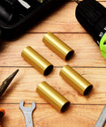 Brass trailer leaf spring bushings, four pieces for double-eye trailer axles (ID 9/16, OD 11/16).