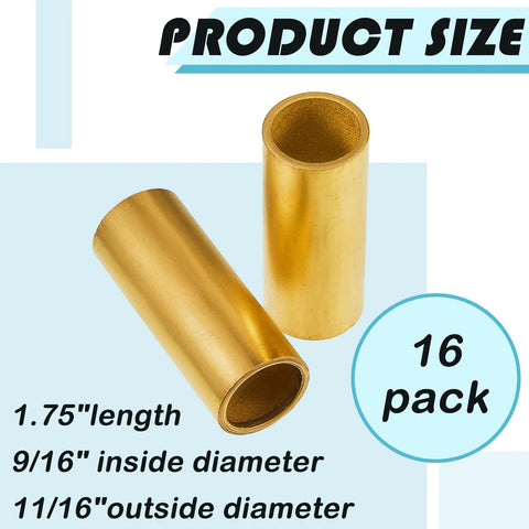 Trailer Leaf Spring Bushing Kit 16 Piece Bronze Shackle Bushings For Trailer Axle Replacement Double Eye Springs