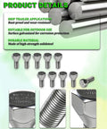10 Pack 1/2-20 Trailer Lug Bolts 1-5/8 Inch Length for 5-Lug Hubs Zinc Plated Solid Steel Marine Grade Wheel Fasteners