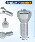 Secure 5-lug trailer wheels with these 1/2-20 x 1-5/8 inch zinc-plated lug bolts, shown in side and top view.
