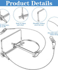 20 Pack Trailer Coupler Pins With Steel Quick Release Rings, showing D-shaped pin close-ups and features like easy locking mechanism