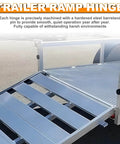 Trailer with ramp using 10 Inch Weld On Trailer Ramp Hinges Greasable Heavy Duty Steel 500 Lb Capacity 4 Pack Zinc Plated