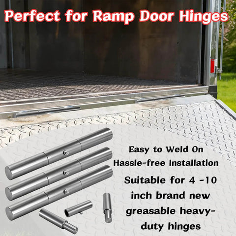 4 Pack 10 Inch Weld On Trailer Ramp Hinges Heavy Duty Greaseable Steel Rust Resistant Surface for Trailer Doors and Ramps