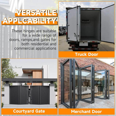 Versatile 10 Inch Weld On Trailer Ramp Hinges Greasable Heavy Duty Steel 500 Lb Capacity 4 Pack Zinc Plated for doors and gates