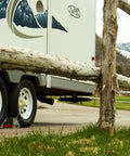 OneStep Wheel Chock Double Pack For Tandem Axle Trailers And RVs, 16 To 24 Inch Long, installed under RV wheels for stability