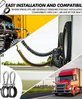 4 Pack 16 Inch Dual Trailer Spring Kit With Heavy Duty Tension Springs Includes 3 In 1 Hose Holder And 3 Hole Clamp Holder attached to semi-truck