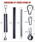 Dimensions of 16 Inch Double Tender Spring Kit For Trailer Suspension Dual Tender Springs For Suspending Air Lines