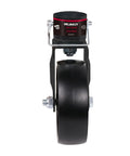 Front view of 6 Inch Trailer Swivel Jack Caster Wheel with Pin Base 1200 Lbs Capacity for Boat Hitch and Camper, black wheel.