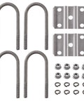 Heavy-duty trailer U-bolts mounting kit for 3 inch round axles, designed to handle 5200-7000 lb loads, includes four 7 inch U-bolts