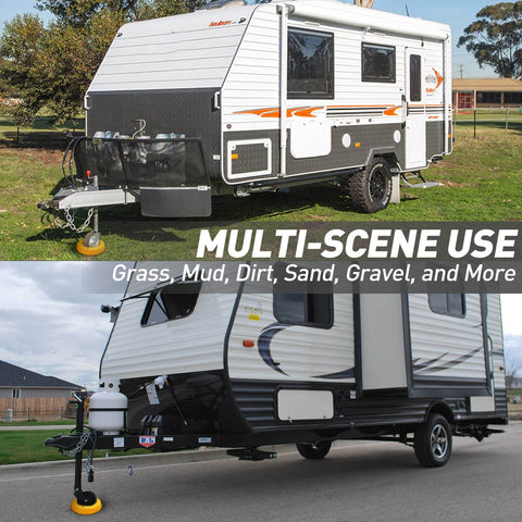Durable Wheel Dock For Trailer Tongue Jack Heavy Duty Wheel Dock For Cargo Camper RV Boat Roller Stopper Caster Chock Easy To Store And Transport HOXWELL under RVs on grass and pavement