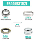 Components of Complete trailer wheel hub bearing kit for 1.0625 inch axles including bearings, seals, cotter pin, and dust cover.