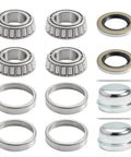 2 Set Fits for 1'' Axles Trailer Wheel Hub Bearings Kit, L44643/L44610,1.000" ID, 1.980" OD, 0.580" Width，12192TB Seal OD 1.980'',Dust Cover and Cotter Pin.