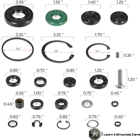 Transaxle Seal Service Kit For ZT-2800 ZT-3100 ZT-3200 ZT-3400 Rebuilds With Charge Pump Gerotor Seals, 30 Piece Set layout