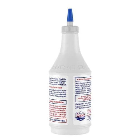 Transmission Fix 24 Ounce Add To Existing Automatic Transmission Fluid Stops Slips Hesitation Rough Shifting And Most Seal Leaks Lowers Running Temp And Foaming No Draining Required bottle front view