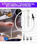 Transmission Fluid Transfer Pump Kit For Cars And Marine Motors With Extra Long Hose in use with car engine
