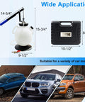 7.5 Liter Manual Transmission Fluid Pump Kit With 15 ATF Adapters shown with carrying case and cars for wide application.