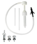 Transmission Fluid Transfer Pump Kit For Cars And Marine Motors With Extra Long Hose displayed with accessories